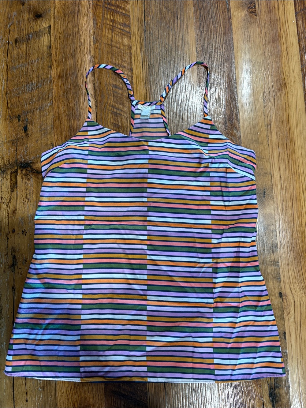 Womens Multicolor Stripe Tankini Top
